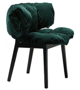 简艺实木脚布艺休闲餐椅小户型售楼部创意设计椅BlueVelvet Chair