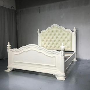 美式欧式实木法式大床双人床，结婚床主卧公主床，气压储物真皮床雕刻