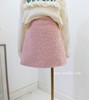 粉色毛呢裙半身裙2023冬女小众设计感高腰加厚遮跨羊绒A版裙短裙