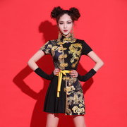 jazz女装跳舞套装，中国风复古现代舞服装，爵士舞连衣裙ds演出服