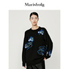 艺术匠坊玛丝菲尔时尚气质圆领，套头花稿提花，宽松慵懒针织毛衣