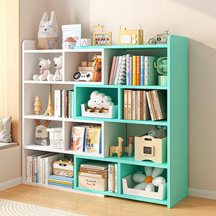 书架置物架落地家用多层收纳储物柜，办公室简易架子学生家用小书柜