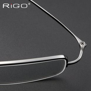 纯钛眼镜架男半框简约舒适眼镜框，超轻大小脸近视眼镜，b钛配成品