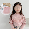 韩版女童纯棉泡泡袖打底衫儿童蕾丝长袖T恤 2023春秋宝宝上衣