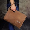 疯马皮男士单肩斜挎手提包包真皮信封包A4文件包复古头层牛皮背包
