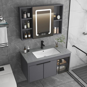 简约太空铝浴室柜陶瓷一体，盆卫生间洗手盆柜，组合40cm卫浴柜洗漱台