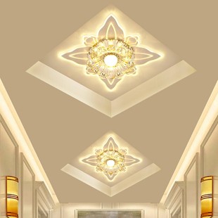 客厅彩色射灯led七彩，筒灯嵌入式方形水晶，过道走廊玄关门厅入户灯