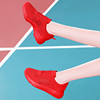 意尔康心选红色，运动鞋女2021年夏秋大红色，网鞋本命年鞋子休闲