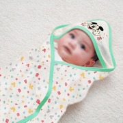 出口日本童装婴童三层纯棉，纱布抱被新生儿，夏季带帽抱毯卡通吸汗巾