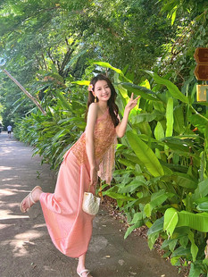 西双版纳傣族套装裹胸筒裙，披纱五件套泰国东南亚民族，风写真服装女