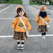 2023女童秋冬抓绒卫衣5潮服套装3岁女宝宝两件套深秋韩国童装