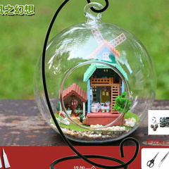 diy小屋迷你爱琴海手工玩具房子模型玻璃球创意玩具生日女生