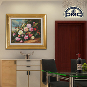 DMC植物花卉十字绣专卖 清爽印花 客厅 花草系列 油画玫瑰