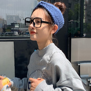 毛线发带女韩国日常外戴针织，头饰宽边镂空外出网红洗脸发箍防滑束