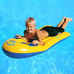 板加厚儿童冲浪游泳滑水手，水上充气浮水床板小孩，带把坐艇上玩具船