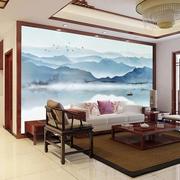 8d现代新中式意境山水，墙纸客厅壁画影视墙布，简约3d电视背景墙壁纸