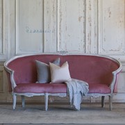 法式实木雕花客厅三人沙发美式奢华复古做旧影棚别墅大厅单人沙发