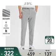 jdv男装春秋浅灰色，条纹通勤时尚，直筒裤西装裤长裤裤子