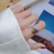 S925银算盘珠食指戒指女款小众设计个性开口戒指饰品潮