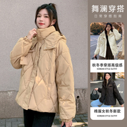 黑色棉服女冬季外套韩版短款面包服小个子大码港风宽松棉袄女