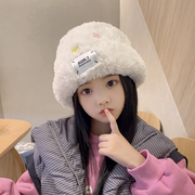 韩版儿童帽子秋冬女童帽子加厚保暖加绒护耳帽女孩宝宝公主毛绒帽