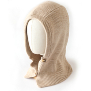 羊绒帽子羊毛线秋冬男女针织包头帽堆堆围脖套头护耳护颈加厚保暖