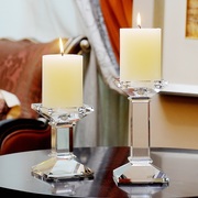 欧式水晶玻璃蜡烛台烛光，晚餐婚庆婚礼烛台道具餐桌，装饰烛台摆件