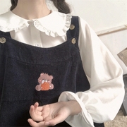 内搭软妹长袖韩版学生lolita上衣，宽松娃娃领雪纺秋季衬衫可爱少女