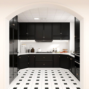 法式300mm黑白花砖厨房，墙砖地砖卫生间，瓷砖防滑厕所阳台纯白瓷砖
