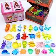 亚克力动物儿童宝石玩具透明仿真水晶串珠吊坠手工diy材料包