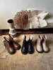 美拉德风靴子女今年流行的短靴2023软皮厚底棕色马丁靴及裸靴