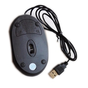 卡通小Q光电鼠标USB有线滑鼠笔记本台式机通用家用办公迷你鼠赠垫