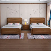 中式实木床1.0米单人床，小户型家用儿童气压，储物卧室家具组合套装