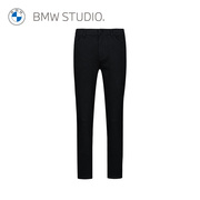 bmwstudio宝马女装夏季直筒，中腰黑色显瘦女士休闲裤长裤