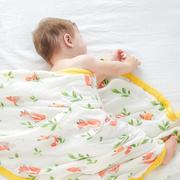 玉米ma超柔软四层竹纤维纱布浴巾新生儿包巾抱被婴儿盖被