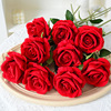 仿真玫瑰花单支大绒布玫瑰家居，婚庆情人节装饰假花人造红色玫瑰批