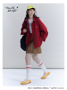 霓虹大荒野-美式复古红色全棉，外套慵懒百搭长袖夹克-安全屋系列