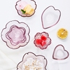 日式樱花瓣小碟子家用粉色水晶玻璃，小碗调味碟零食，水果甜品干果碟