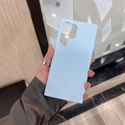 三星S23手机壳s23+液态硅胶s23ultra保护套奶蓝色不褪色小众个性