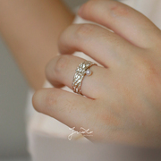 JWOOCO原创纯手工编织戒指999纯银淡水真珍珠小众开口可调节戒指