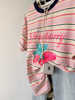 彩色条纹夏季多巴胺洋气上衣草莓印花女，款圆领韩系chic潮短袖t恤