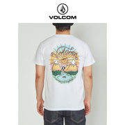 VOLCOM钻石男装户外品牌黑色潮印花T恤2023夏季男式短袖上衣
