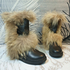 冬季羊毛一体雪地靴高筒靴，真皮毛毛平跟女靴高筒2-21