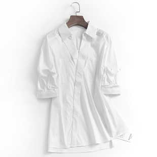 x316纯色宽松翻领口袋褶皱短袖，减龄上衣夏季2023百搭女装衬衫