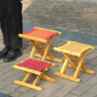 实木折叠凳子马扎凳老式小马扎便携成人，加厚板凳户外钓鱼马扎