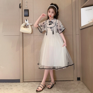 女童连衣裙夏季2024洋气公主裙大童儿童表演服新中式夏装裙子