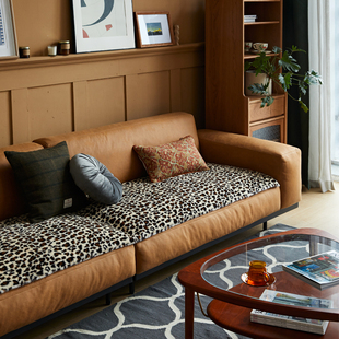 偏爱集沙发垫豹纹皮草现代简约意式轻奢风，北欧毛绒防滑沙发套高端