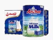 新西兰进口安佳anchor蓝罐高钙牛奶粉成人青年老人乳粉罐装礼盒送