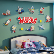 奥特曼海报儿童区房间布置装饰品挂画墙面贴壁纸男孩公仔卧室背景