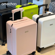 omechoo行李箱多功能静音方块旅行箱拉链万向轮登机箱软TSA拉杆箱